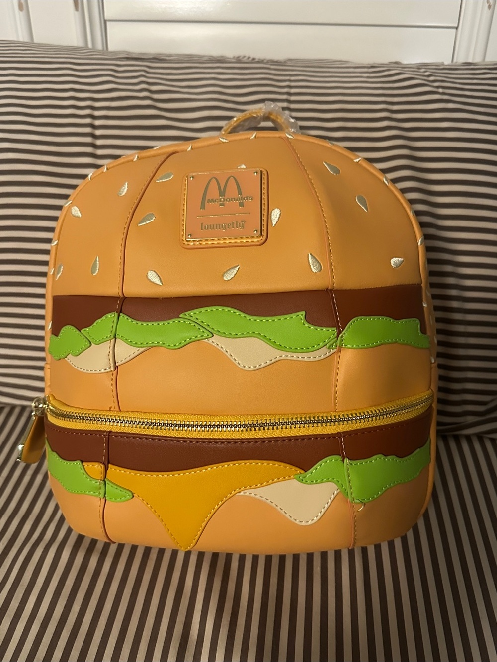 Loungefly McDonald's Big Mac Burger Mini Backpack - Yellow/Green/Brown